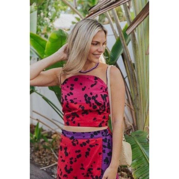 SWF opposite Attract Rouded Top and Wrap Midi Skirt Set NWT $589 size S - Picture 4 of 8